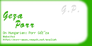 geza porr business card